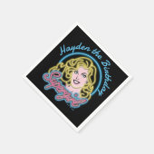 Supergirl Retro Neon Lights Grafisch Servet (Hoek)