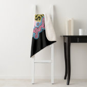 Supergirl Retro Neon Lights Grafisch Sherpa Deken (In situ)