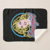 Supergirl Retro Neon Lights Grafisch Sherpa Deken (Voorkant (horizontaal))