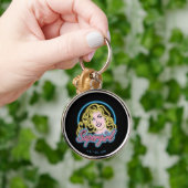 Supergirl Retro Neon Lights Grafisch Sleutelhanger (Hand)