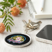 Supergirl Retro Neon Lights Grafisch Sleutelhanger (Zijkant)