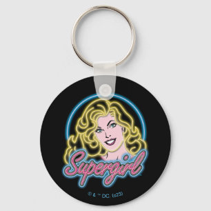 Supergirl Retro Neon Lights Grafisch Sleutelhanger