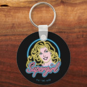 Supergirl Retro Neon Lights Grafisch Sleutelhanger (Voorkant)