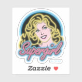 Supergirl Retro Neon Lights Grafisch Sticker (Vel)