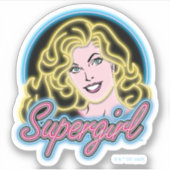 Supergirl Retro Neon Lights Grafisch Sticker (Voorkant)