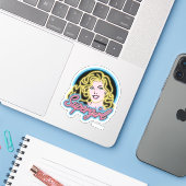 Supergirl Retro Neon Lights Grafisch Sticker (Laptop met iPhone)