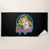 Supergirl Retro Neon Lights Grafisch Strandlaken (Voorkant)