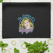 Supergirl Retro Neon Lights Grafisch Theedoek (Gevouwen)