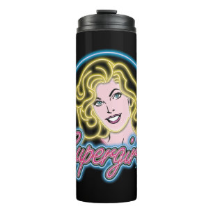 Supergirl Retro Neon Lights Grafisch Thermosbeker