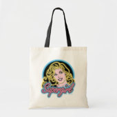 Supergirl Retro Neon Lights Grafisch Tote Bag (Voorkant)