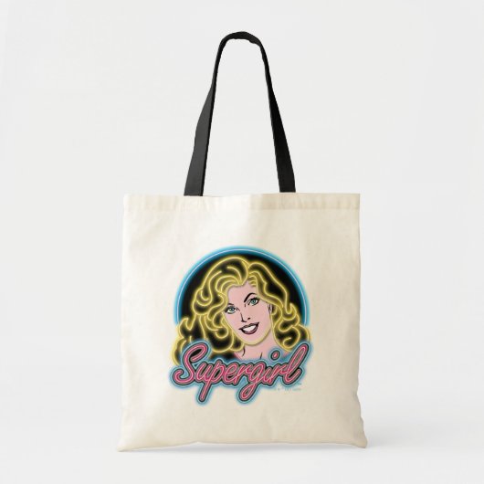 Supergirl Retro Neon Lights Grafisch Tote Bag (Voorkant)