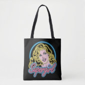 Supergirl Retro Neon Lights Grafisch Tote Bag (Voorkant)