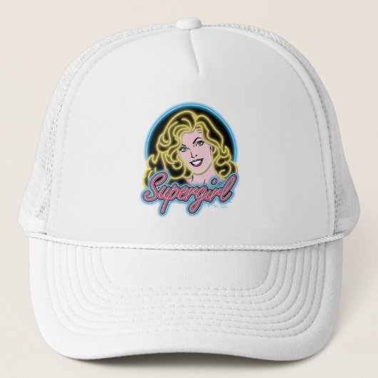 Supergirl Retro Neon Lights Grafisch Trucker Pet (Voorkant)