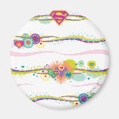 Supergirl Retro Rainbow Magneet (Voorkant)