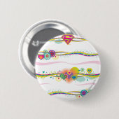 Supergirl Retro Rainbow Ronde Button 5,7 Cm (Voorkant /achterkant)