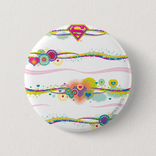 Supergirl Retro Rainbow Ronde Button 5,7 Cm