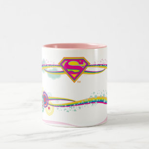 Supergirl Retro Rainbow Tweekleurige Koffiemok