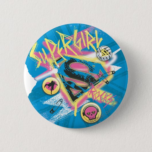 Supergirl Rocks Ronde Button 5,7 Cm (Voorkant)