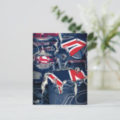 Supergirl, rood, wit en blauw briefkaart (Staand voorkant)