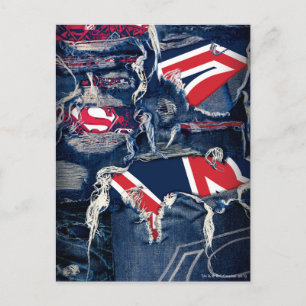 Supergirl, rood, wit en blauw briefkaart