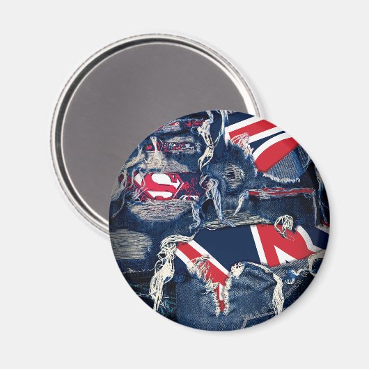 Supergirl, rood, wit en blauw magneet (Voorkant / Achterkant)