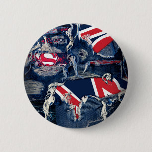 Supergirl, rood, wit en blauw ronde button 5,7 cm