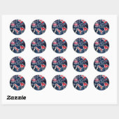 Supergirl, rood, wit en blauw ronde sticker (Vel)