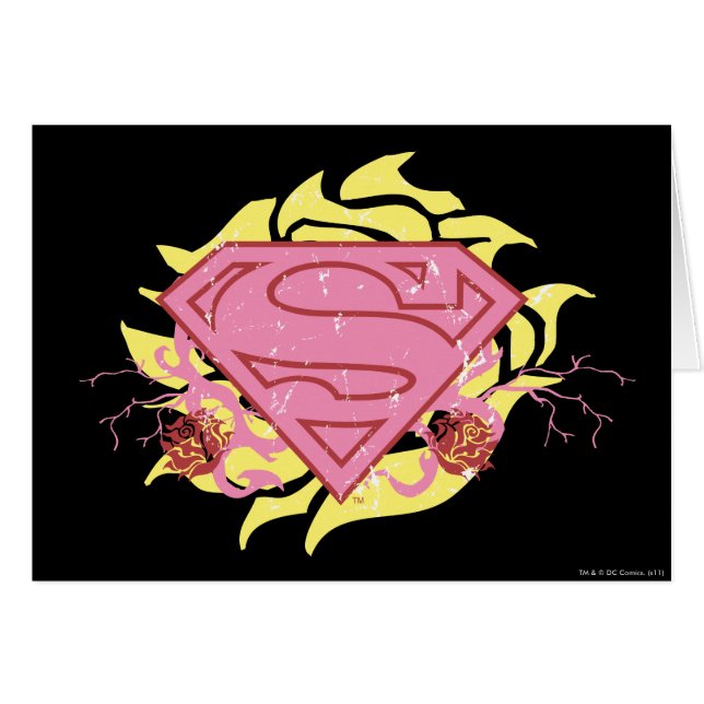 Supergirl roze bloemen (Voorkant Horizontaal)