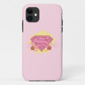 Supergirl roze bloemen Case-Mate iPhone case (Achterkant)