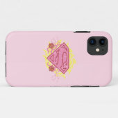 Supergirl roze bloemen Case-Mate iPhone case (Achterkant (horizontaal))