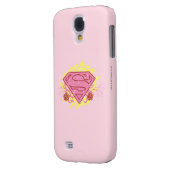 Supergirl roze bloemen Case-Mate samsung galaxy hoesje (Achterkant Links)