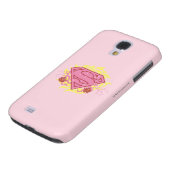 Supergirl roze bloemen Case-Mate samsung galaxy hoesje (Onderkant)