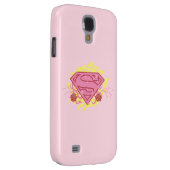 Supergirl roze bloemen Case-Mate samsung galaxy hoesje (Back/Rechts)