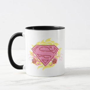 Supergirl roze bloemen mok