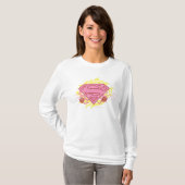 Supergirl roze bloemen t-shirt (Voorkant volledig)