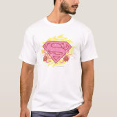 Supergirl roze bloemen t-shirt (Voorkant)
