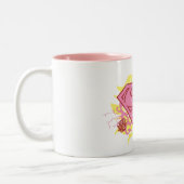 Supergirl roze bloemen tweekleurige koffiemok (Links)
