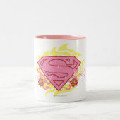 Supergirl roze bloemen tweekleurige koffiemok (Center)