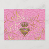 Supergirl roze briefkaart (Voorkant)