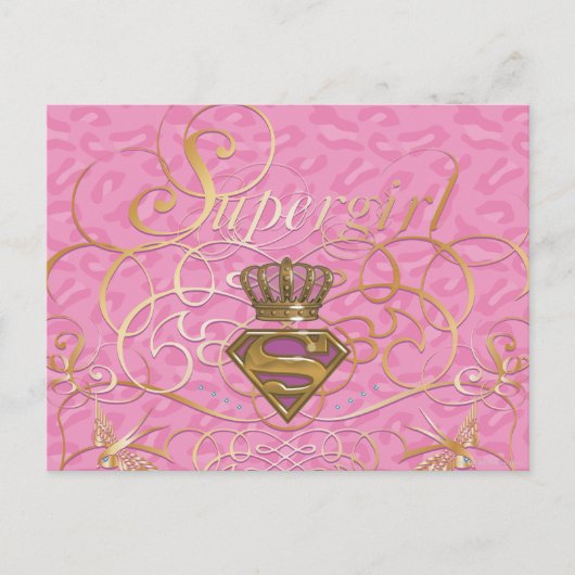 Supergirl roze briefkaart (Voorkant)