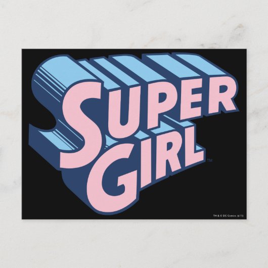 Supergirl Roze en Blue Logo Briefkaart (Voorkant)