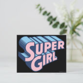 Supergirl Roze en Blue Logo Briefkaart (Staand voorkant)