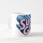Supergirl Roze en Blue Logo Koffiemok (Voorkant links)