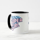Supergirl Roze en Blue Logo Mok (Voorkant links)