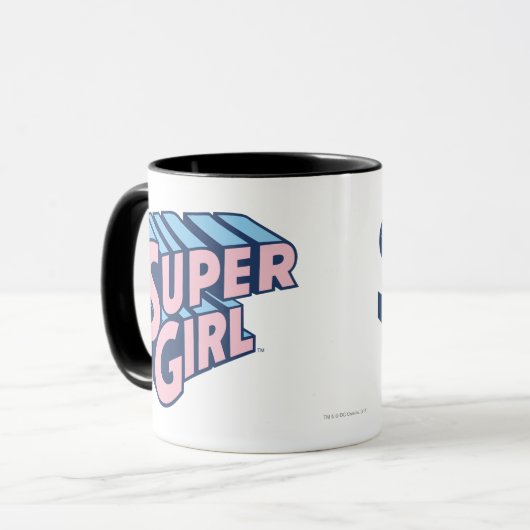 Supergirl Roze en Blue Logo Mok (Voorkant links)