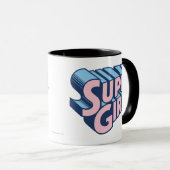 Supergirl Roze en Blue Logo Mok (Voorkant rechts)