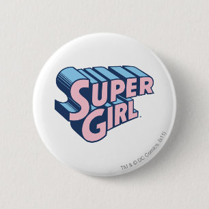 Supergirl Roze en Blue Logo Ronde Button 5,7 Cm