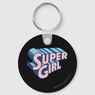 Supergirl Roze en Blue Logo Sleutelhanger