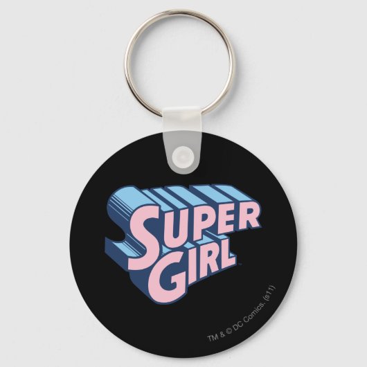 Supergirl Roze en Blue Logo Sleutelhanger (Voorkant)