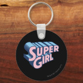 Supergirl Roze en Blue Logo Sleutelhanger (Voorkant)